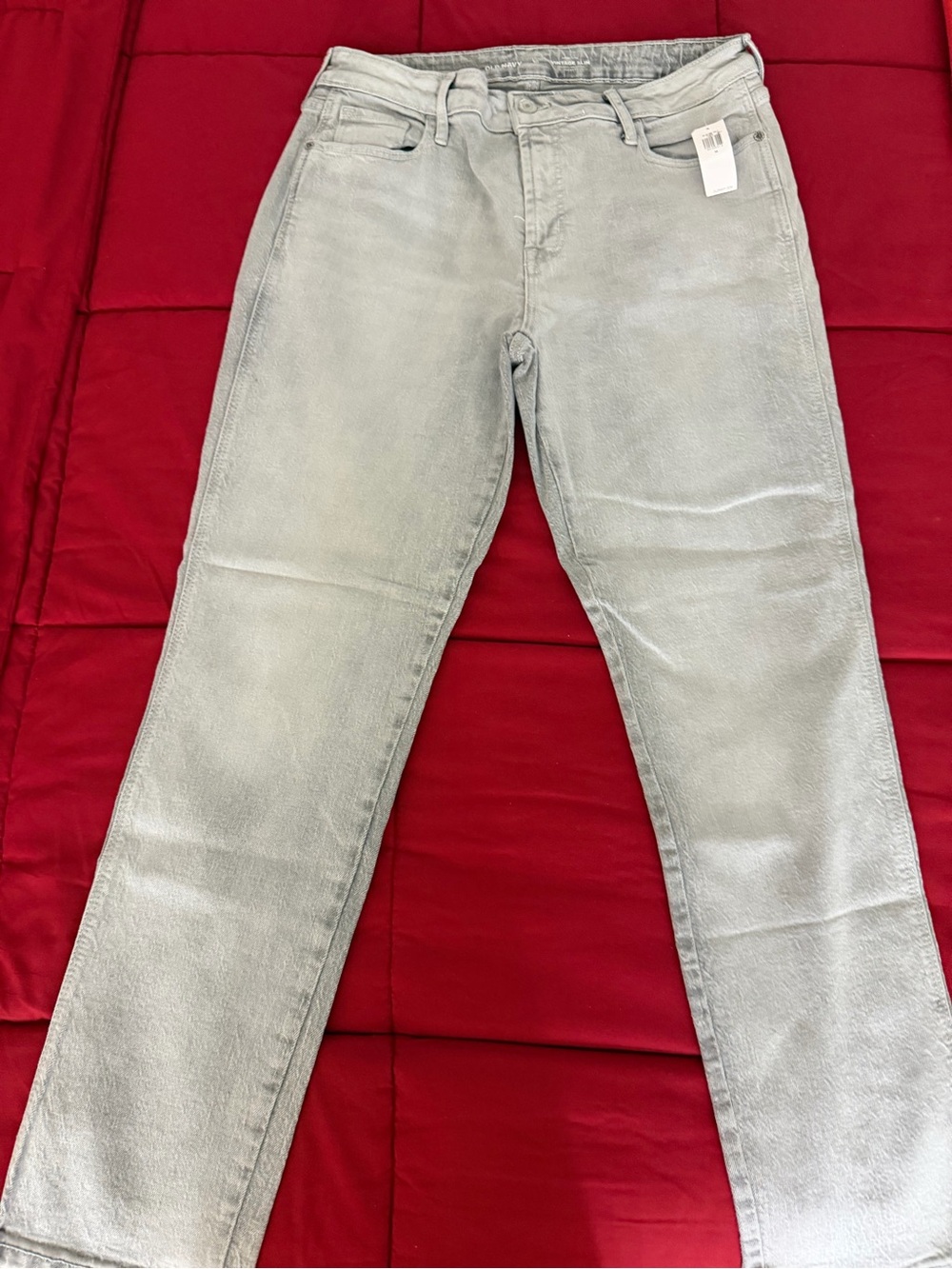 Old Navy vintage slim Women's Light Gray Straight-Leg Jeans size 10